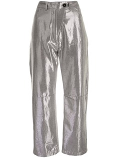 Ann Demeulemeester брюки Helm с эффектом металлик