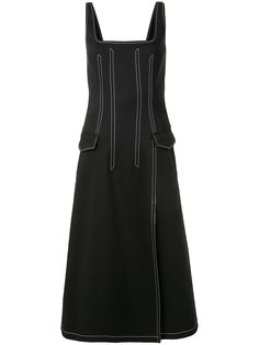 Dion Lee приталенное платье с контрастной строчкой