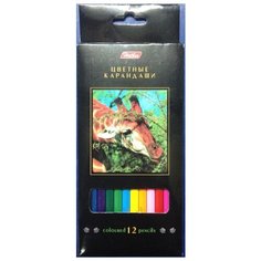 Карандаши цветные Дикий мир 12 Hatber