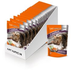 Корм для стерилизованных кошек Cat Lunch с индейкой 24шт. х 85 г (кусочки в соусе)