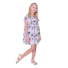 Платье Paprika размер 110-116, серый/синий/фиолетовый