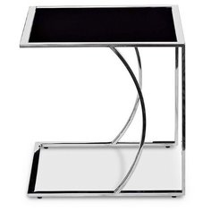 Столик приставной Garda Decor 13RXNT5076M/13RX5076M, ДхШ: 44 х 40 см, серебро/черный