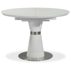 Стол кухонный Avanti Round, раскладной, длина в разложенном виде: 140 см, d: 110 см, белый сатин