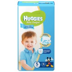 Huggies подгузники Ultra Comfort для мальчиков 5 (12-22 кг) 15 шт.