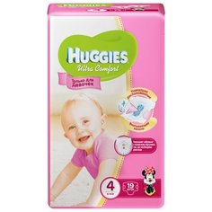Huggies подгузники Ultra Comfort для девочек 4 (8-14 кг) 19 шт.