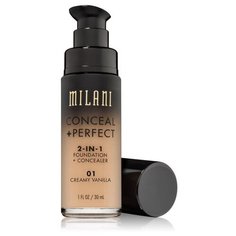 Milani Тональное средство Conceal + Perfect 2-in-1 Foundation + Concealer, 30 мл, оттенок: 01 Creamy Vanilla