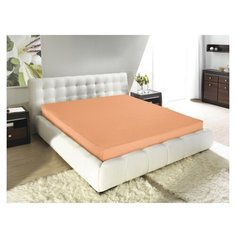 Простыня Guten Morgen трикотажная на резинке 160 х 200 см 140г/м2 персик