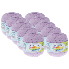 Пряжа Alpina Lily, 100 % хлопок, 50 г, 175 м, 10 шт., №061 св.сиреневый