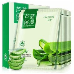 One Spring Увлажняющая тканевая маска с экстрактом алоэ, 30 г, 10 шт.