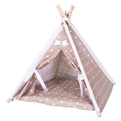 Домик для собак и кошек HutPets TipiPets Classic 65х65х70 см coffee stars