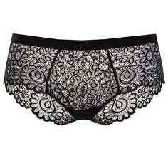 Дефиле Трусы кружевные слипы средней посадки, размер 2, черный