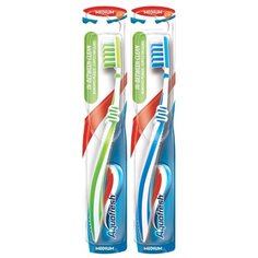 Зубная щетка Aquafresh In-between Clean, голубой/зеленый, 2 уп.