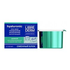 Librederm Hyaluronic Moisturizing Mattifying Day Cica-Cream for Oily Skin Гиалуроновый дневной cica-крем для лица увлажняющий матирующий для жирной кожи (сменный блок), 50 мл