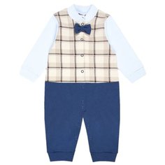 Комбинезон Веселый Малыш размер 92, бежевый/синий