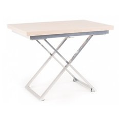 Стол кухонный Levmar Compact LT, раскладной, ДхШ: 70 х 100 см, длина в разложенном виде: 140 см, выбеленный дуб/хром Левмар