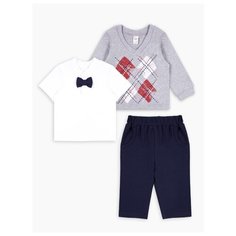 Комплект одежды Веселый Малыш размер 86, голубой/синий/серый