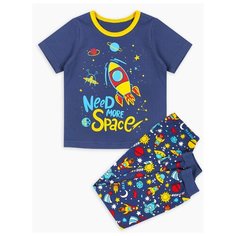 Пижама Веселый Малыш размер 92, синий/желтый/голубой