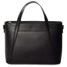 Сумка сэтчел Afina 424, натуральная кожа, черный/сафьяно