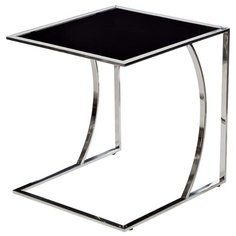 Столик приставной Garda Decor 13RXNT5076L, ДхШ: 49 х 45 см, черный/хром