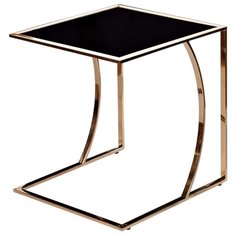 Столик приставной Garda Decor 13RXNT5076L, ДхШ: 49 х 45 см, черный/золотой