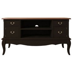 Тумба под телевизор Этажерка Leontina, ШхГхВ: 120х50х64 см, цвет: black