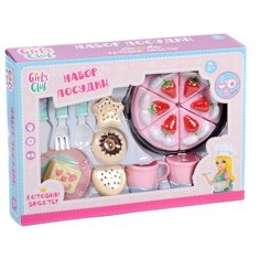 Набор продуктов с посудой Girls Club IT105212 розовый/бежевый/голубой