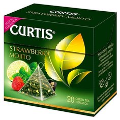 Чай зеленый Curtis Strawberry Mojito в пирамидках , 20 шт.