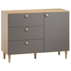 Комод Woodcraft Пюре 3 ящика , размер: 120х47 см , цвет: дуб сантана золотистый/темно-серый