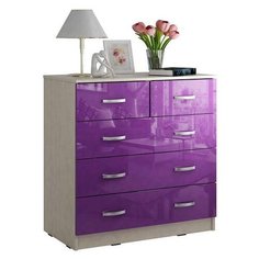 Комод МФ Мастер Милан-013 Глянец , размер: 80х43 см , цвет: дуб молочный/фиолетовый