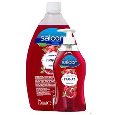 Мыло жидкое Saloon Гранат 400 мл + запасной блок 750 мл