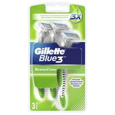 Бритвенный станок Gillette Blue3 SenseCare одноразовый, 3 шт.