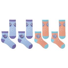 Носки НАШЕ комплект из 4 пар, размер 16 (14-16), голубая дымка/коралл