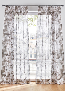 Прозрачная штора с цветочным принтом (1 шт.) Bonprix