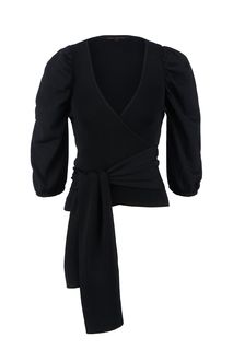 Трикотажная блуза черного цвета Love Republic