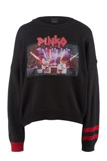 Черный джемпер с декоративной отделкой Pinko