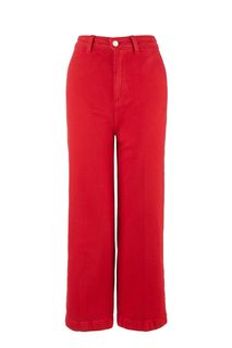 Укороченные широкие джинсы красного цвета Candiani Tommy Hilfiger