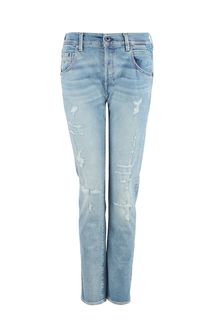 Синие джинсы бойфренд с декоративными потертостями Roxel Replay