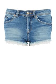 Короткие джинсовые шорты с кружевными нашивками Superdry