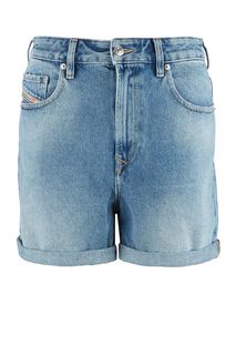Короткие джинсовые шорты с отворотами Diesel