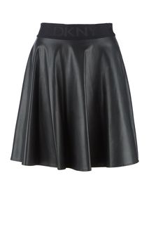 Короткая черная юбка расклешенного кроя Dkny