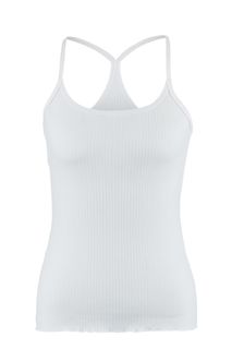 Белая майка из хлопка в рубчик Krapiva