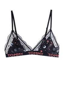 Синий бюстгальтер с кружевными вставками Tommy Hilfiger