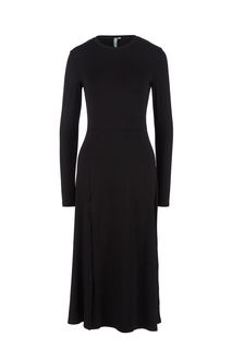 Черное платье из вискозы с разрезом Befree