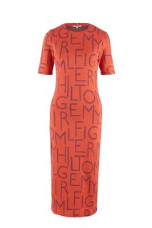 Трикотажное платье из хлопка с короткими рукавами Tommy Hilfiger