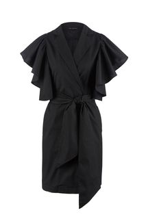 Черное хлопковое платье с запахом Love Republic