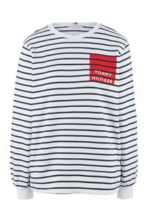 Белый хлопковый свитшот в полоску Tommy Hilfiger