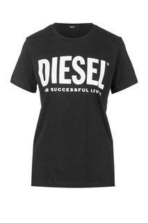Хлопковая футболка с логотипом бренда Diesel