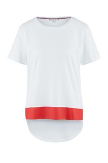 Белая хлопковая футболка с принтом Tommy Hilfiger