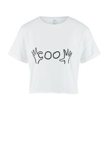 Укороченная футболка из хлопка с принтом Befree