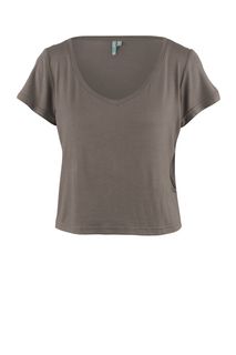 Однотонная футболка с треугольным вырезом Befree